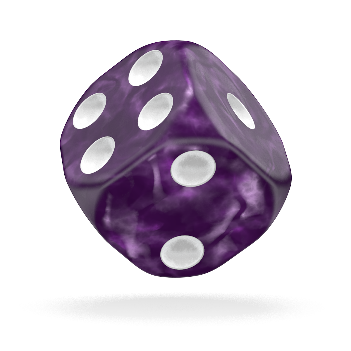 Oakie Doakie Dice - D6 16mm Marble Purple (12)