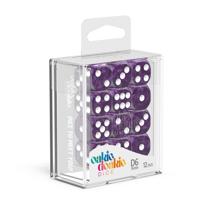 Oakie Doakie Dice - D6 16mm Marble Purple (12) - Good Games