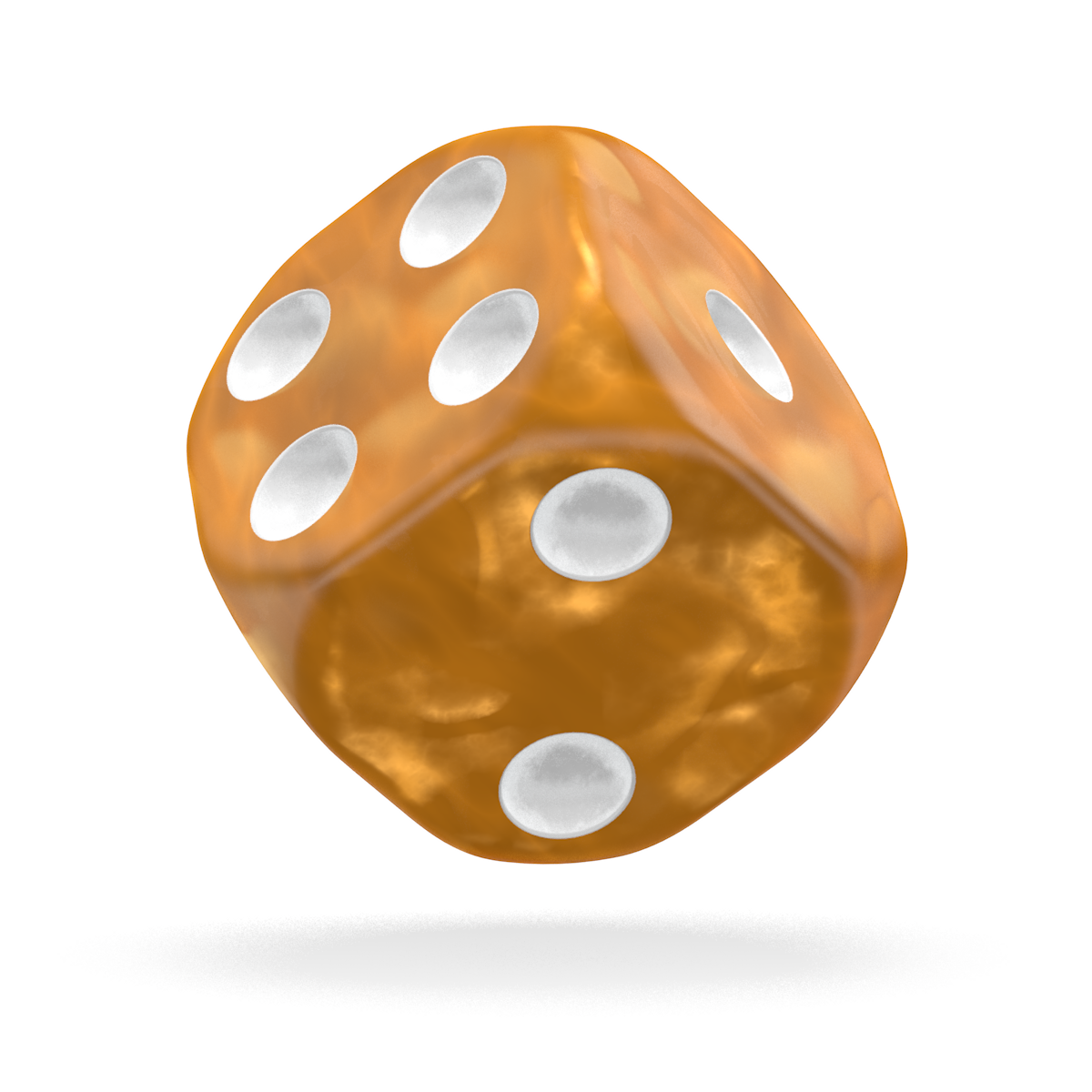 Oakie Doakie Dice - D6 16mm Marble Orange (12)