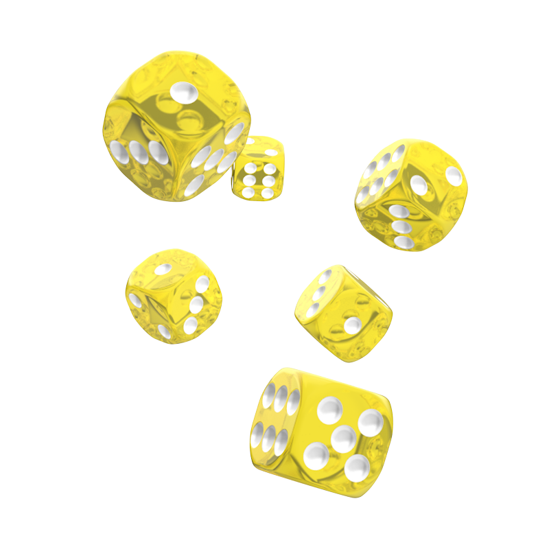 Oakie Doakie Dice - D6 16mm Translucent Yellow (12)