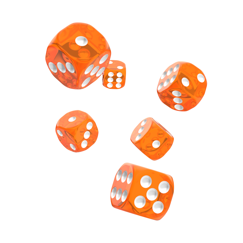 Oakie Doakie Dice - D6 16mm Translucent Orange (12)