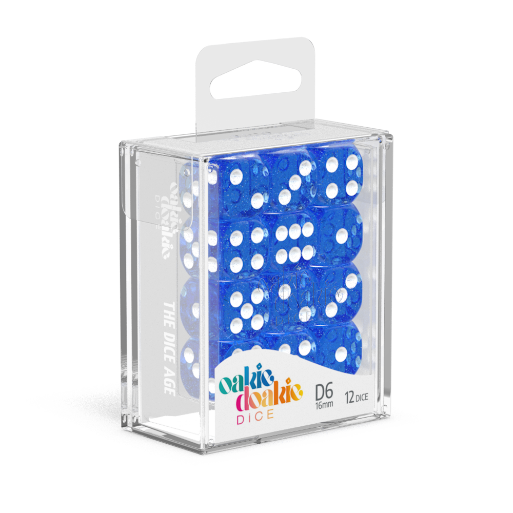 Oakie Doakie Dice - D6 16mm Speckled Blue (12) - Good Games
