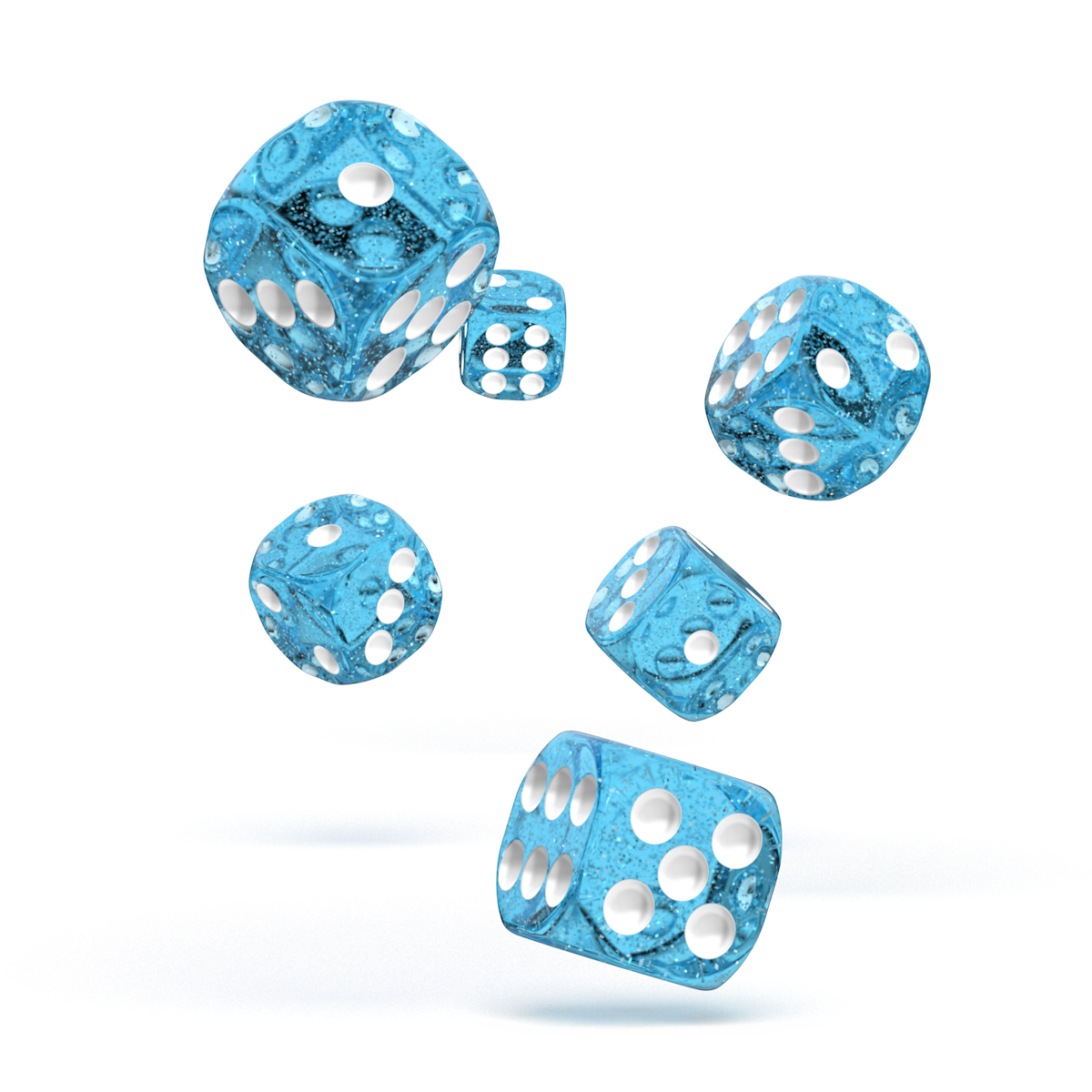Oakie Doakie Dice - D6 16mm Speckled Light Blue (12)