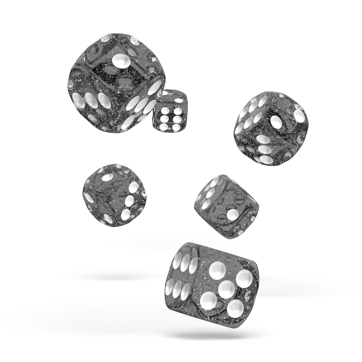 Oakie Doakie Dice - D6 16mm Speckled Black (12) - Good Games