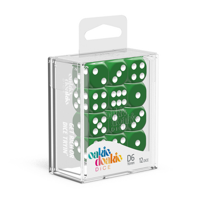 Oakie Doakie Dice - D6 16mm Solid Green (12) - Good Games