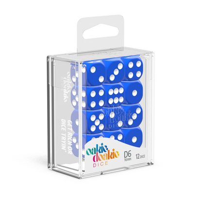 Oakie Doakie Dice - D6 16mm Solid Blue (12) - Good Games