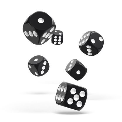 Oakie Doakie Dice - D6 16mm Solid Black (12) - Good Games