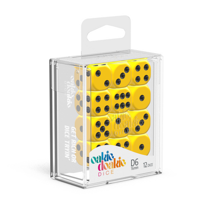 Oakie Doakie Dice - D6 16mm Solid Yellow (12) - Good Games