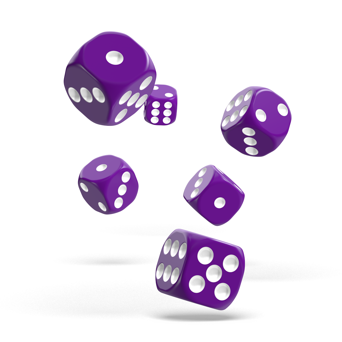 Oakie Doakie Dice - D6 16mm Solid Purple (12)