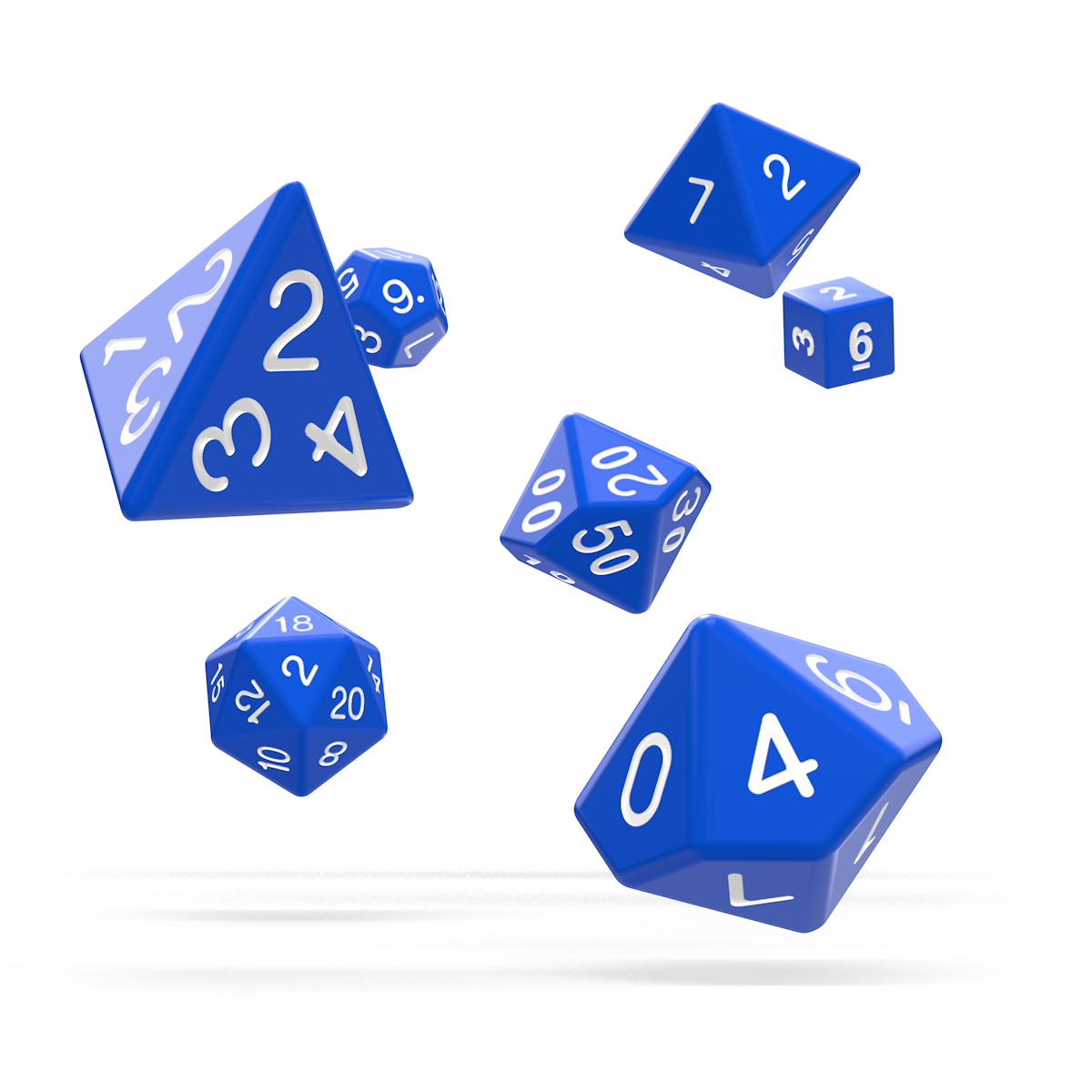 Oakie Doakie Dice - RPG Set Solid Blue (7) - Good Games