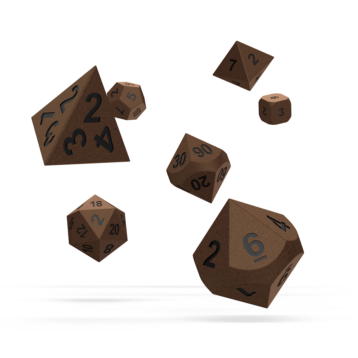Oakie Doakie Dice - RPG Set Metal Dice Brasstige (7)