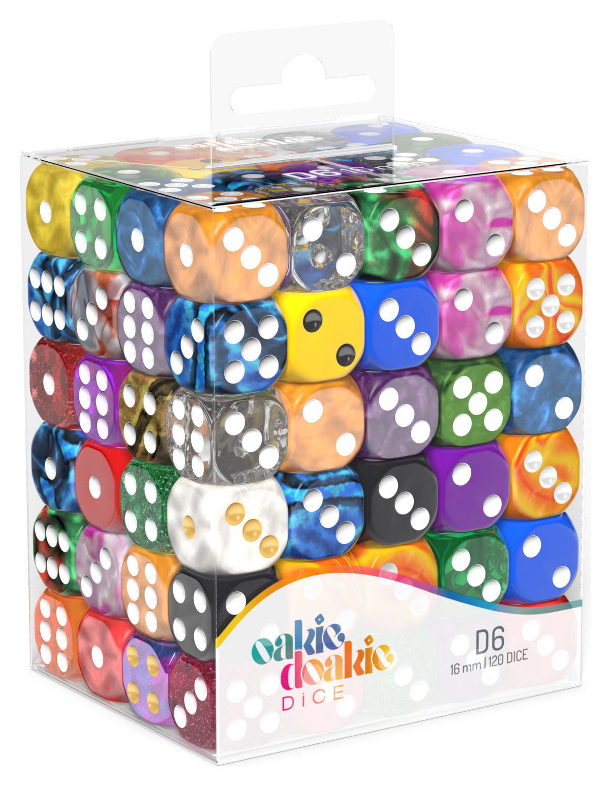 Oakie Doakie Dice - D6 Retail Pack 16mm (120) loose dice