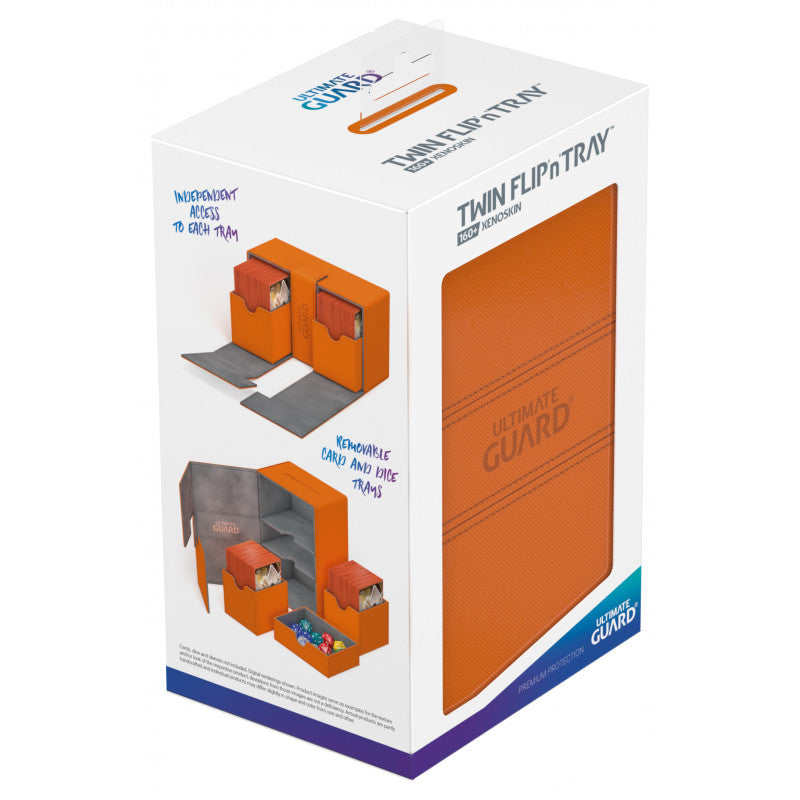 Ultimate Guard - Twin Flip N Tray Deck Case 160+ Standard Size Xenoskin Orange - Good Games