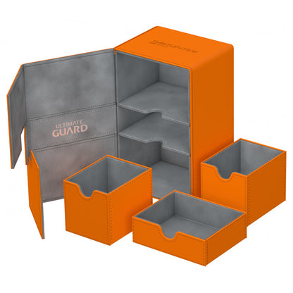 Ultimate Guard - Twin Flip N Tray Deck Case 160+ Standard Size Xenoskin Orange - Good Games