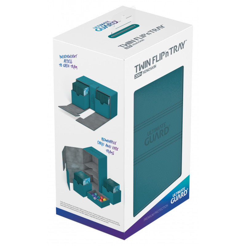 Ultimate Guard - Twin Flip N Tray Deck Case 200+ Standard Size Xenoskin Petrol Blue