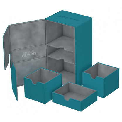 Ultimate Guard - Twin Flip N Tray Deck Case 200+ Standard Size Xenoskin Petrol Blue - Good Games