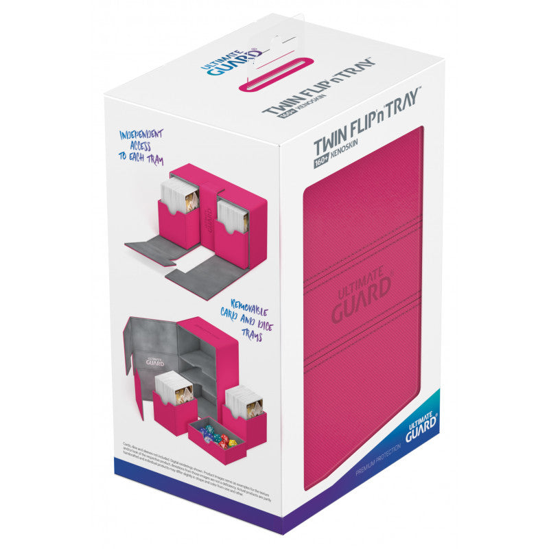 Ultimate Guard - Twin Flip N Tray Deck Case 160+ Standard Size Xenoskin Pink - Good Games
