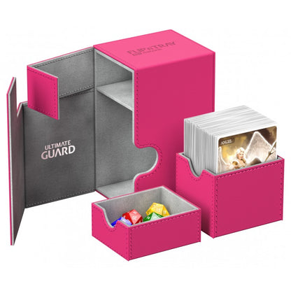 Ultimate Guard - Flip N Tray Deck Case 80+ Standard Size Xenoskin Pink - Good Games