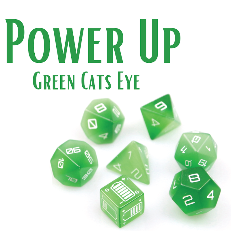 Level Up Dice - Power Up (Green Cats Eye) - Good Games