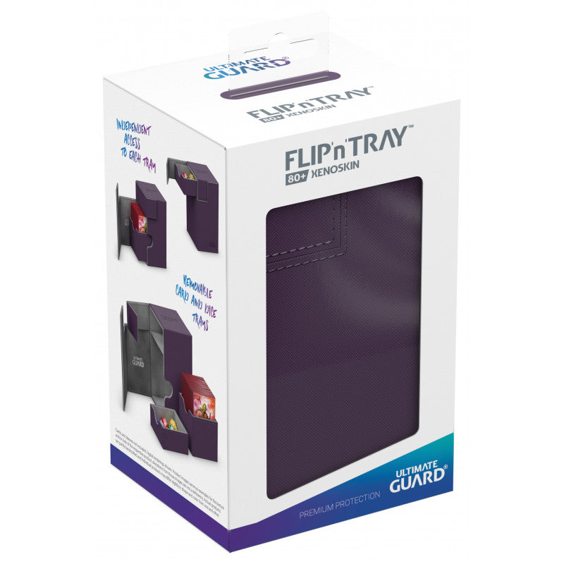 Ultimate Guard - Flip N Tray Deck Case 80+ Standard Size Xenoskin Purple - Good Games