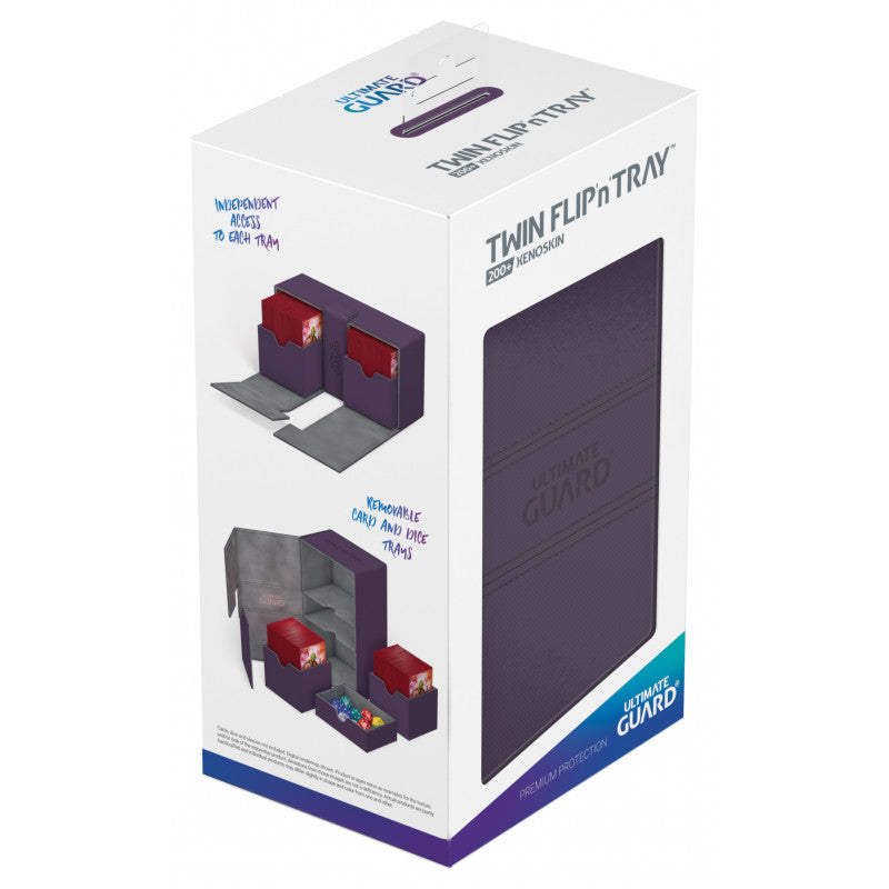 Ultimate Guard - Twin Flip N Tray Deck Case 200+ Standard Size Xenoskin Purple - Good Games