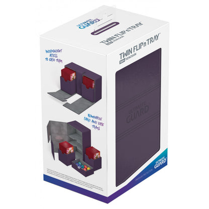 Ultimate Guard - Twin Flip N Tray Deck Case 160+ Standard Size Xenoskin Purple - Good Games
