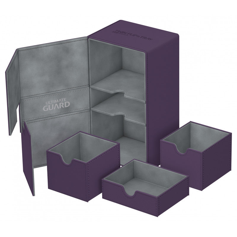 Ultimate Guard - Twin Flip N Tray Deck Case 200+ Standard Size Xenoskin Purple - Good Games