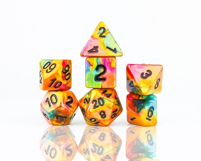Sirius Dice - Rainbow Gold Dice Set 7 - Good Games