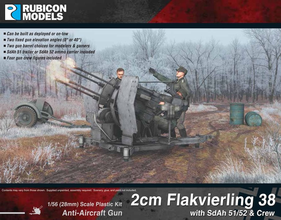 Rubicon Models 2cm Flakvierling 38 with SdAh 51/52 and Crew AntiAircraft Gun - Good Games