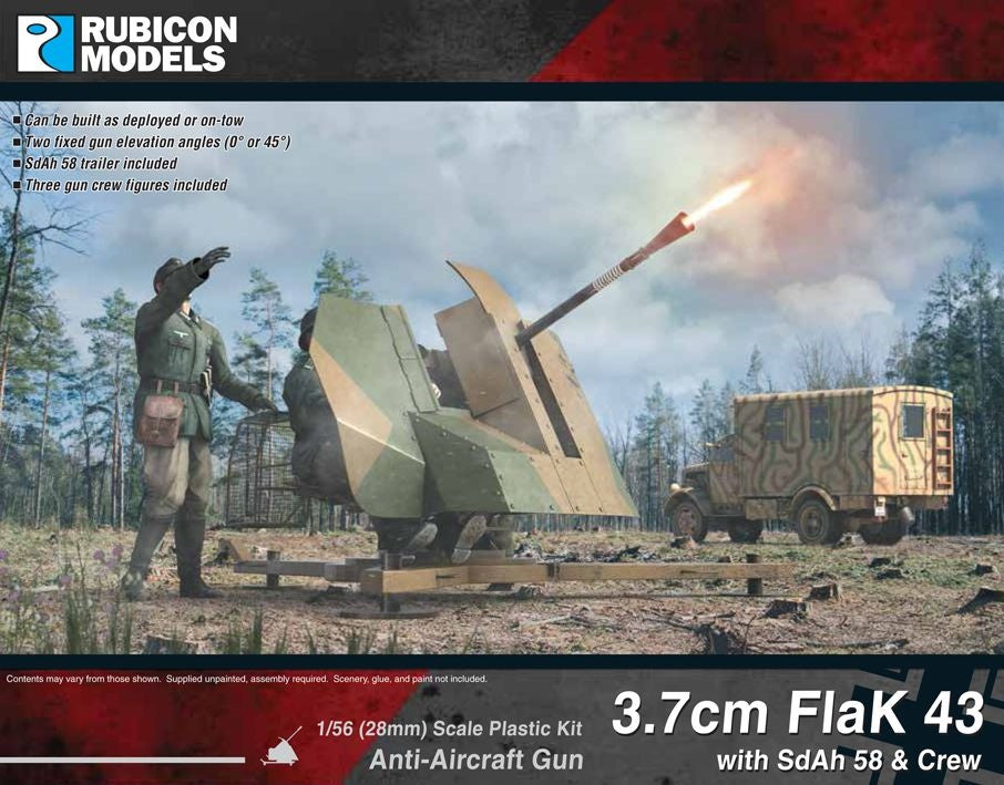 Rubicon Models 3.7cm Flak 43 with SdAh 58 and Crew AntiAircraft Gun - Good Games