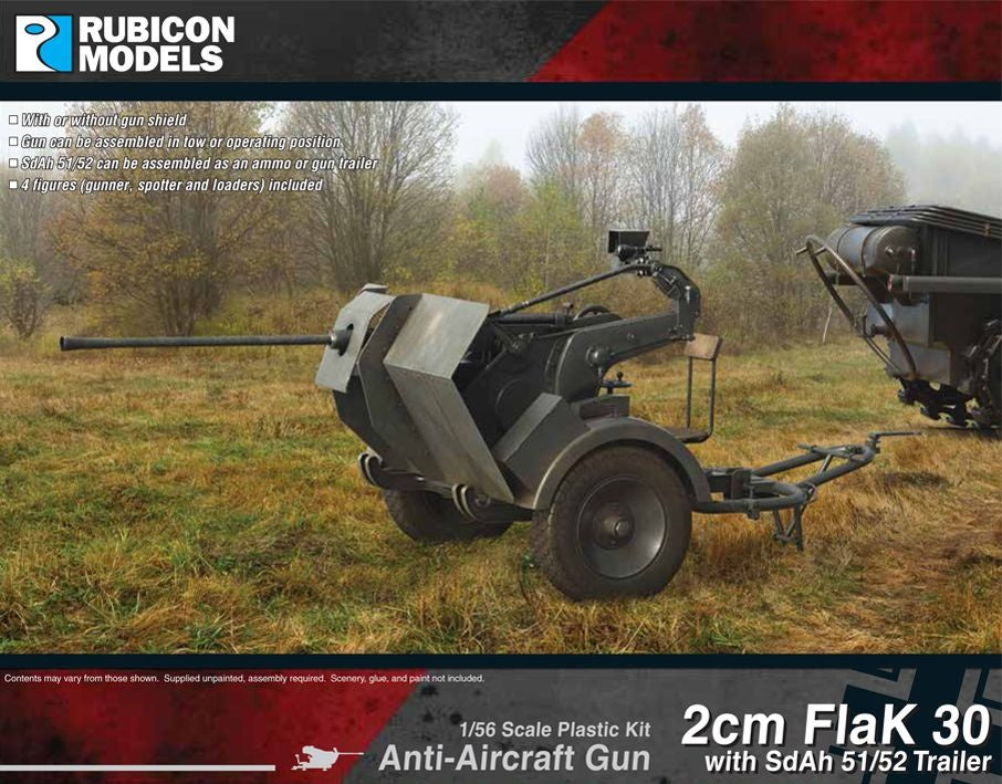 Rubicon Models 2cm Flak 30 with SdAh 51/52 Trailer AntiAircraft Gun - Good Games