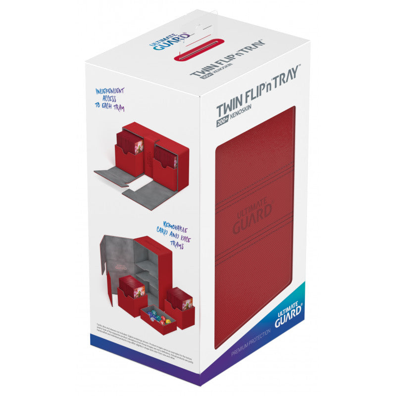 Ultimate Guard - Twin Flip N Tray Deck Case 200+ Standard Size Xenoskin Red - Good Games
