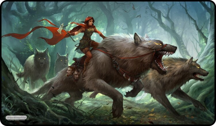 Gamermats - Dark Red Riding Hood TCG Sized Playmat - Good Games