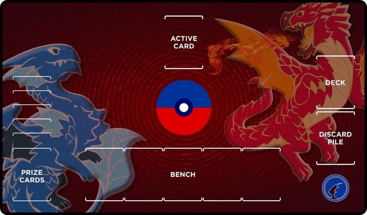 Gamermats - Red and Blue Dragon Pokemon with Zones - Good Games