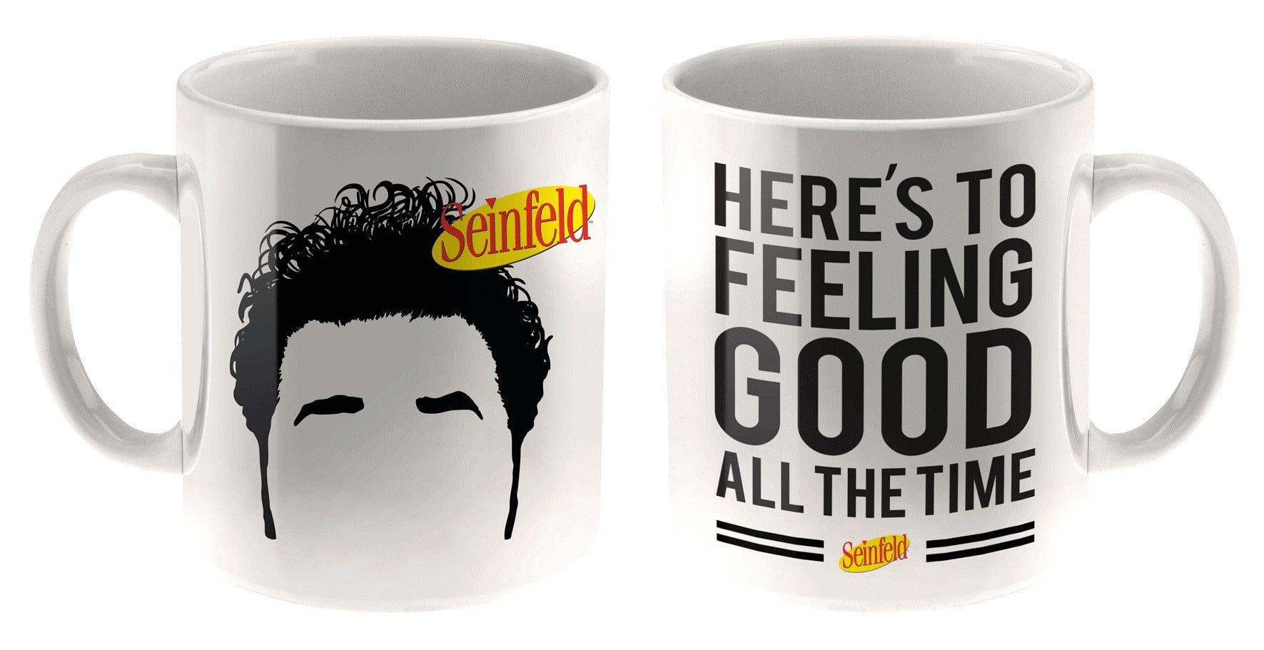 Seinfeld Coffee Mug Kramer Heres to Feeling Good All the Time 20oz - Good Games