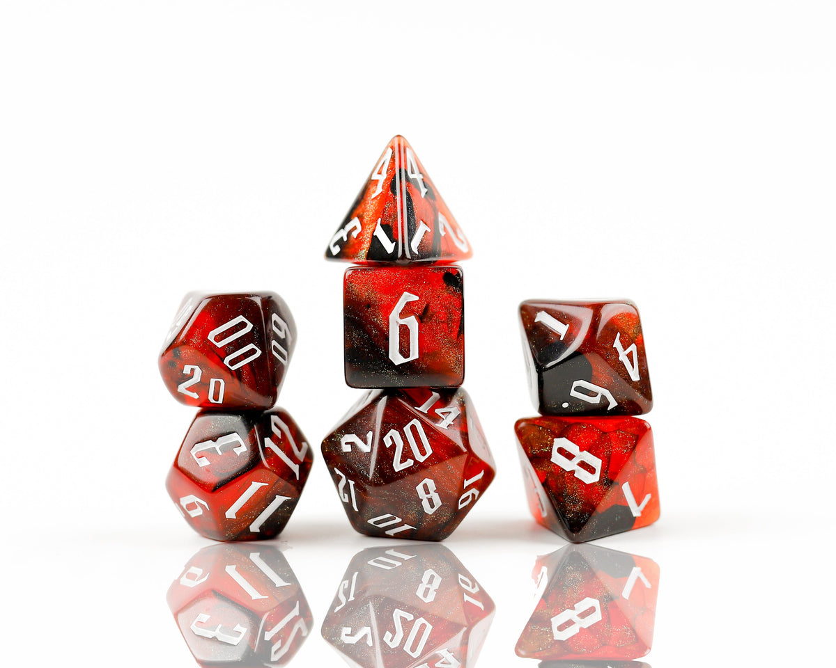 Sirius Dice - Cherry Nebula Dice Set 7 - Good Games