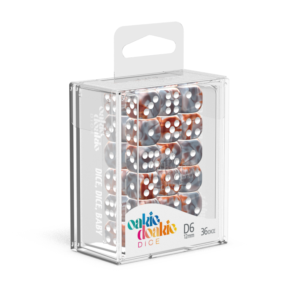 Oakie Doakie Dice - D6 12mm Gemi Silver-Rust (36)