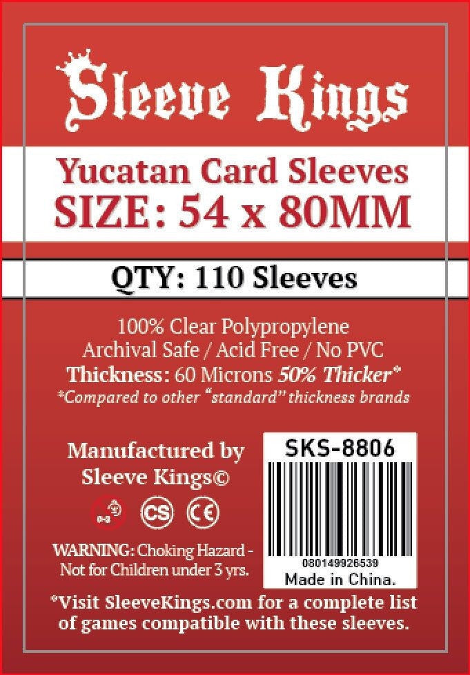 Sleeve Kings Board Game Sleeves Yucatan (54mm x 80mm) (110)
