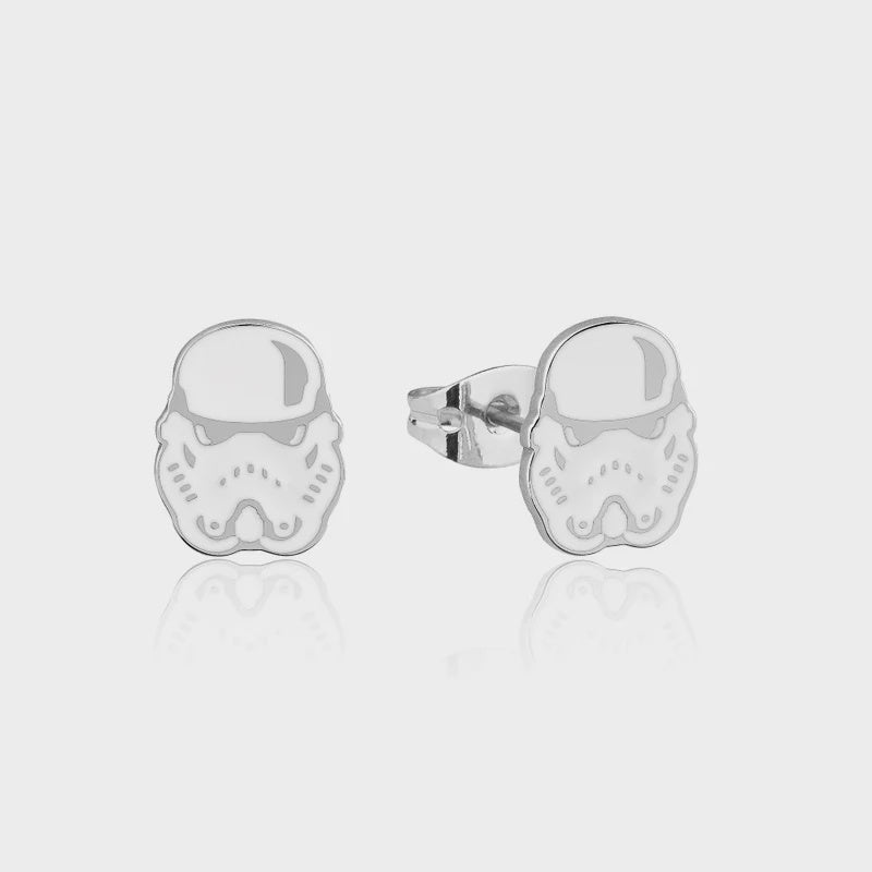 ECC Stormtrooper Enamel Stud Earrings - Good Games