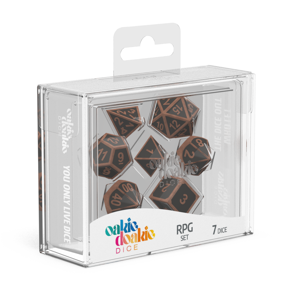 Oakie Doakie Dice - RPG Set Metal Dice Steampunk (7)