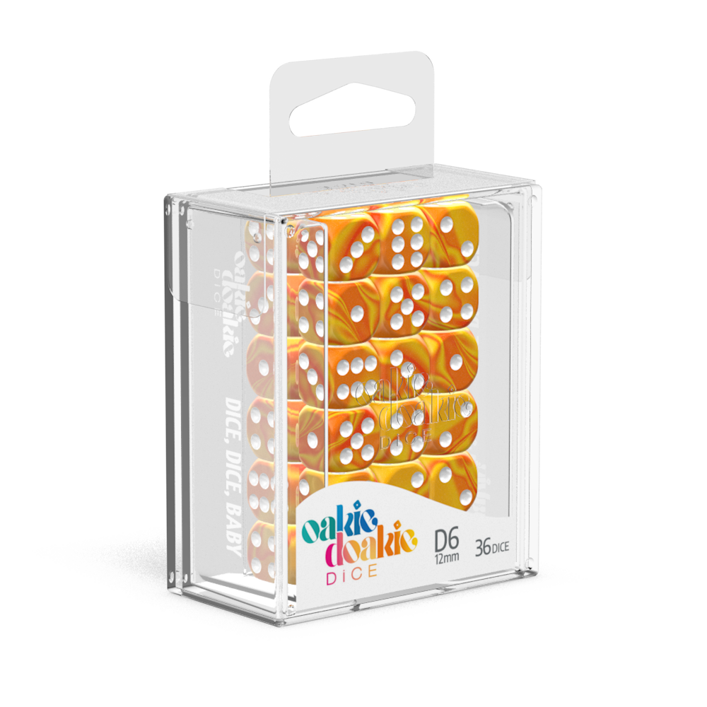 Oakie Doakie Dice - D6 12mm Gemi Sunstone (36) - Good Games