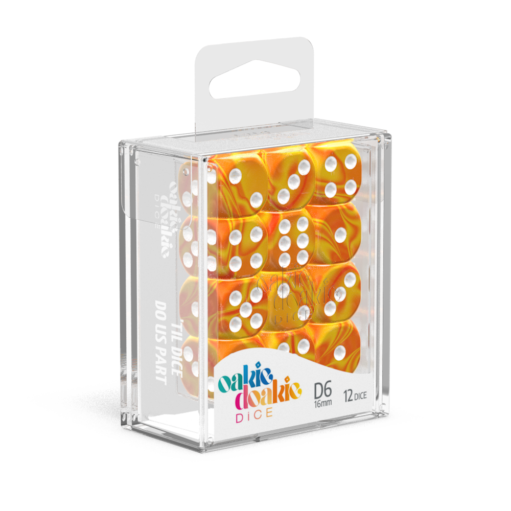 Oakie Doakie Dice - D6 16mm Gemidice Sunstone (12) - Good Games