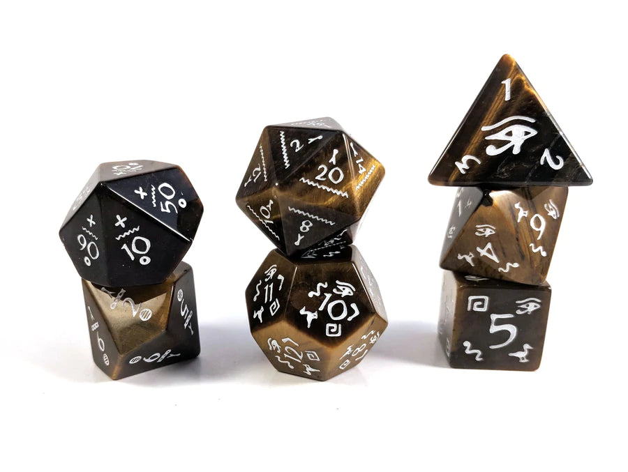 Level Up Dice - Hyro Tigers Eye Polyhedral Dice Set