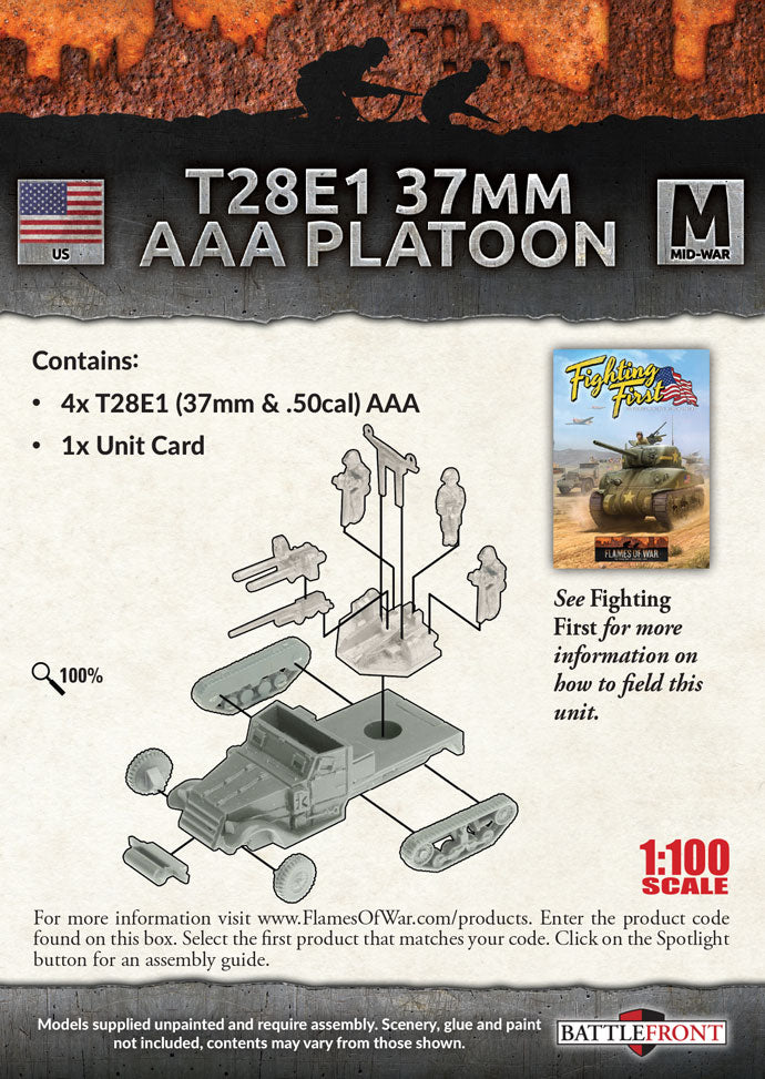 Team Yankee T28e1 (37mm &amp; .50cal) Aaa (SP) Platoon (4x) - Good Games