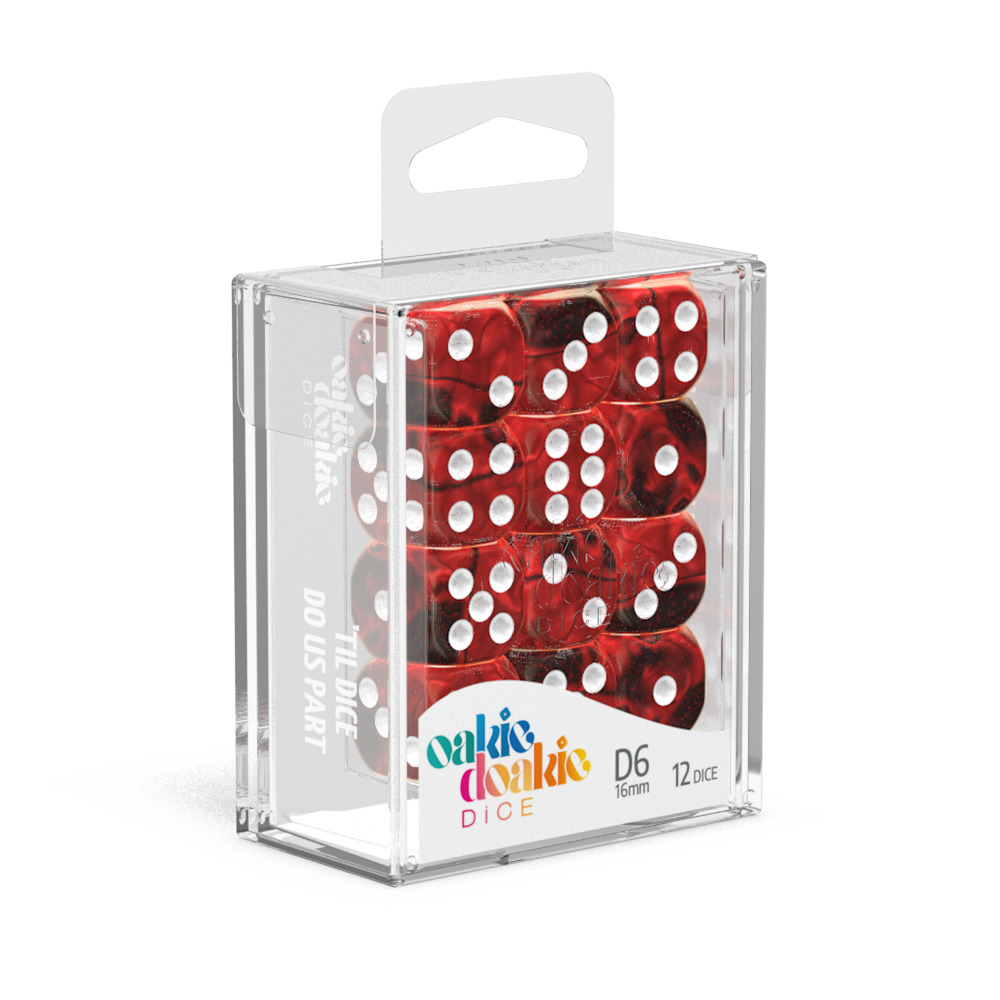 Oakie Doakie Dice - D6 16mm Gemidice Vampire (12)
