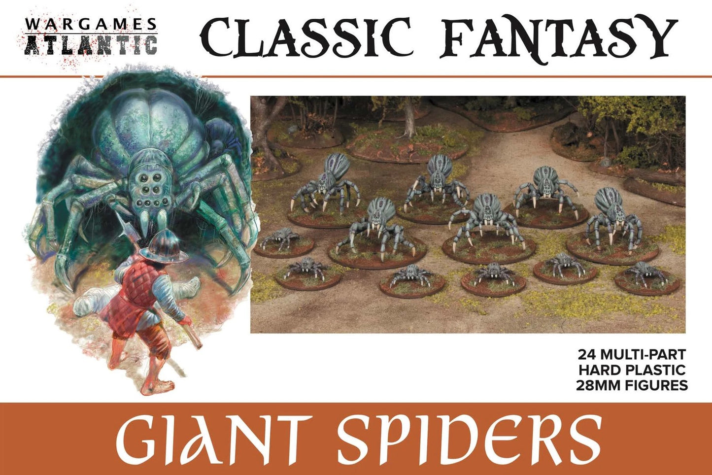 Giant Spiders - 12 large 12 small - 28mm Classic Fantasy Tropes - Good Games