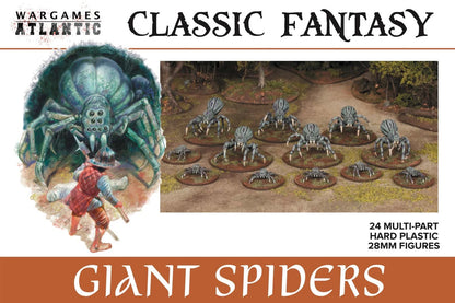 Giant Spiders - 12 large 12 small - 28mm Classic Fantasy Tropes - Good Games