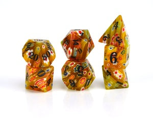 Level Up Dice - Honeysuckle Candy Glass Polyhedral Dice Set - Good Games