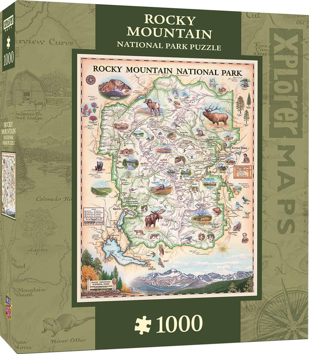 MasterPieces - Xplorer Maps Rocky Mountain National Park 1000 Piece Jigsaw