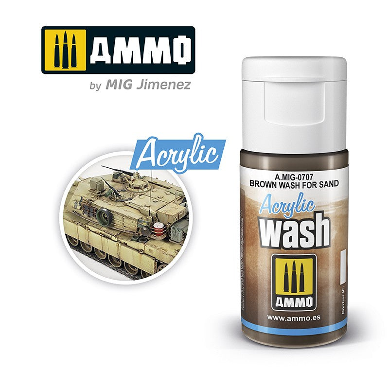 Ammo by MIG Acrylic Washes: brown wash for sand 15 ml - Good Games